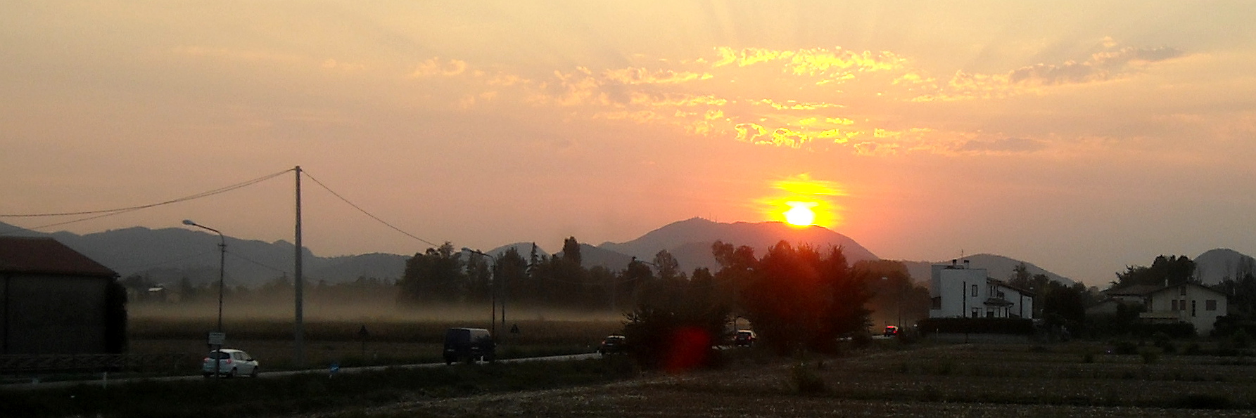 Nebbia al tramonto